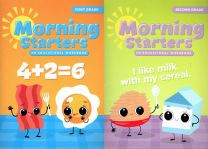 First Grade & Second Grade - Morning Starters Educational Workbooks - Set of 2