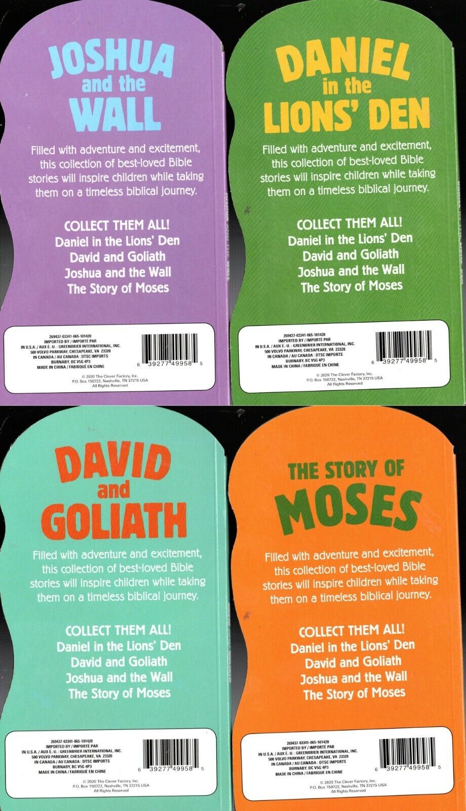 David, Daniel, Moses, Joshua - Children's Board Book (Set of 4 Books)