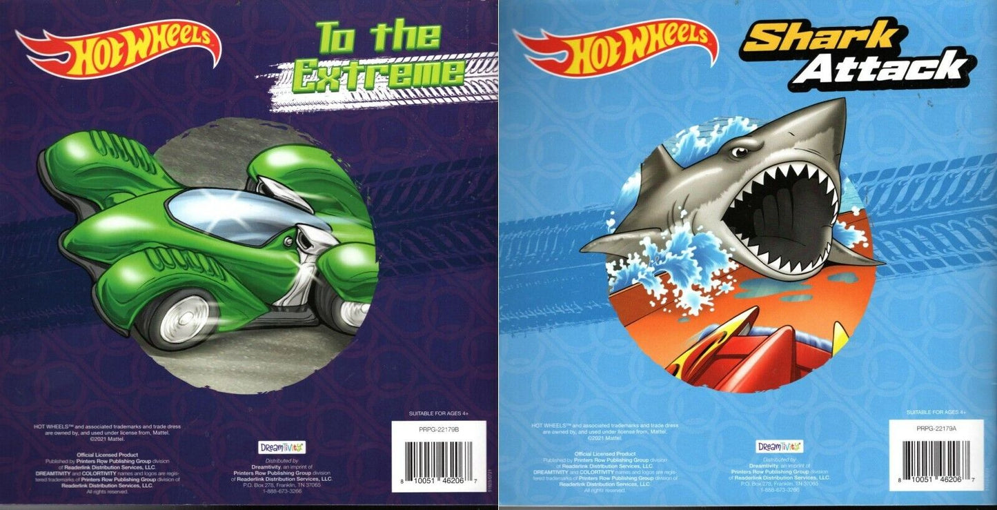 Hot Wheels - Shark Attack & To the Extreme - Children's Book (Set of 2 Books)