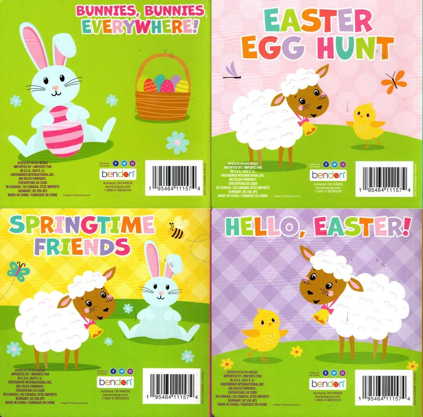 Easter Egg Hunt Bunnies - Children's Board Book (Set of 4 Books)