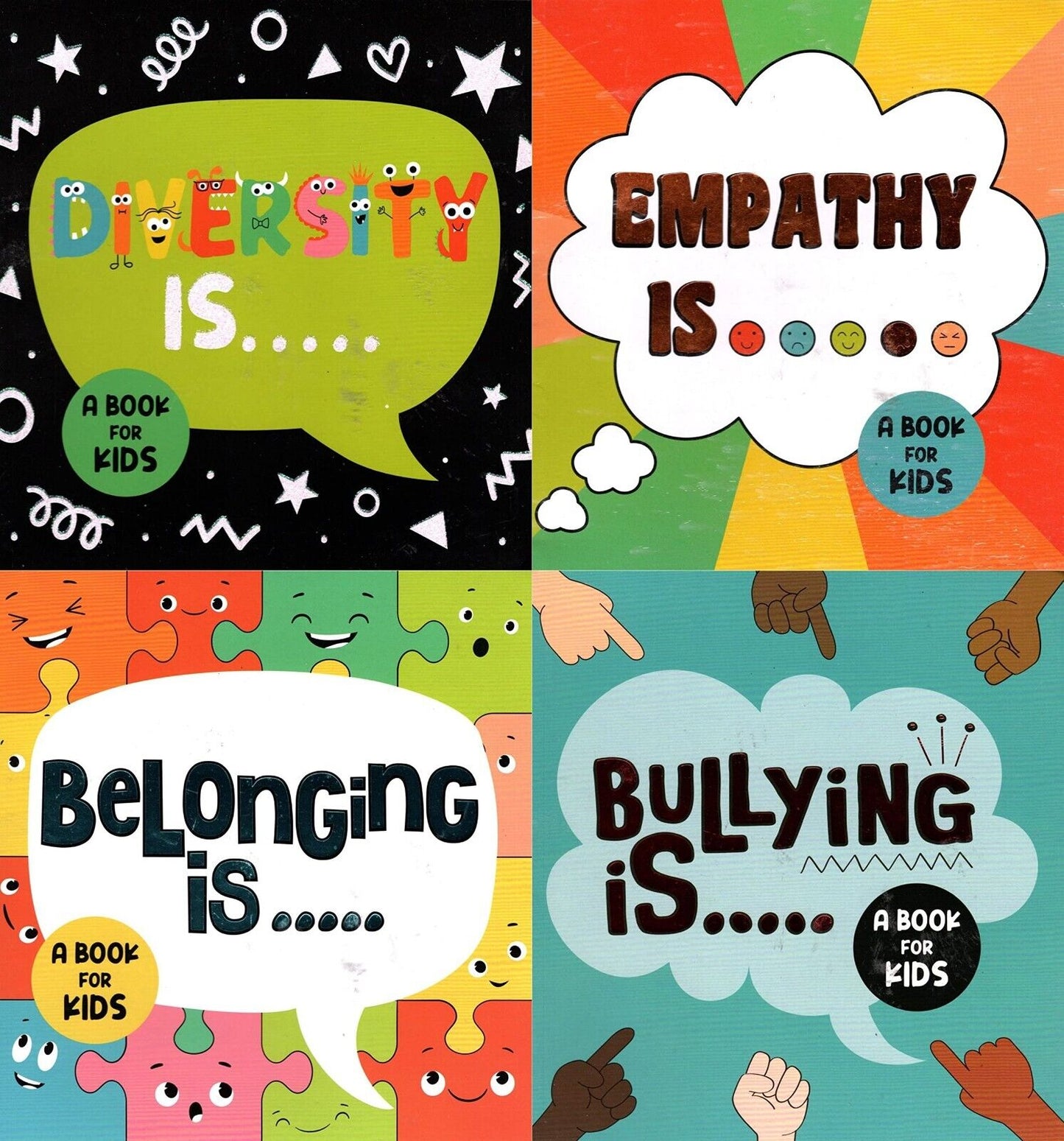 Bullying is.., Belonging is.., Empathy is.., Diversity is..- Children's Book Set