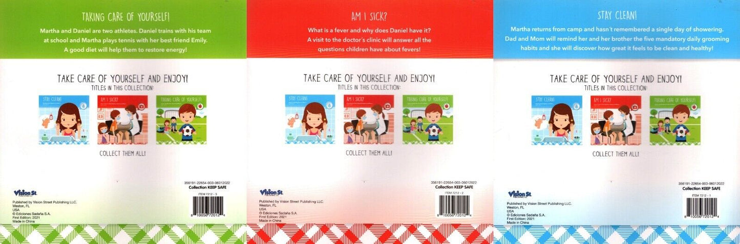 Stey Clean, Am I Sick?, Care of Yourself! - Children's Books (Set of 3 Books)