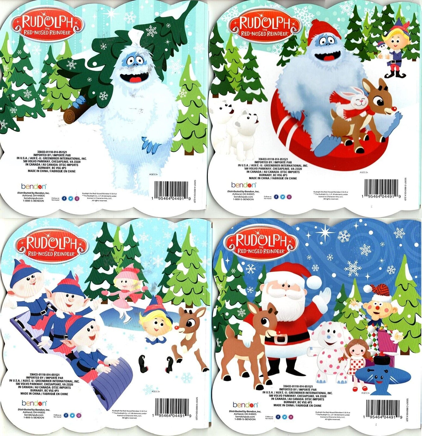 Christmas Edition - Rudolph - Children's Board Book (Set of 4 Books)