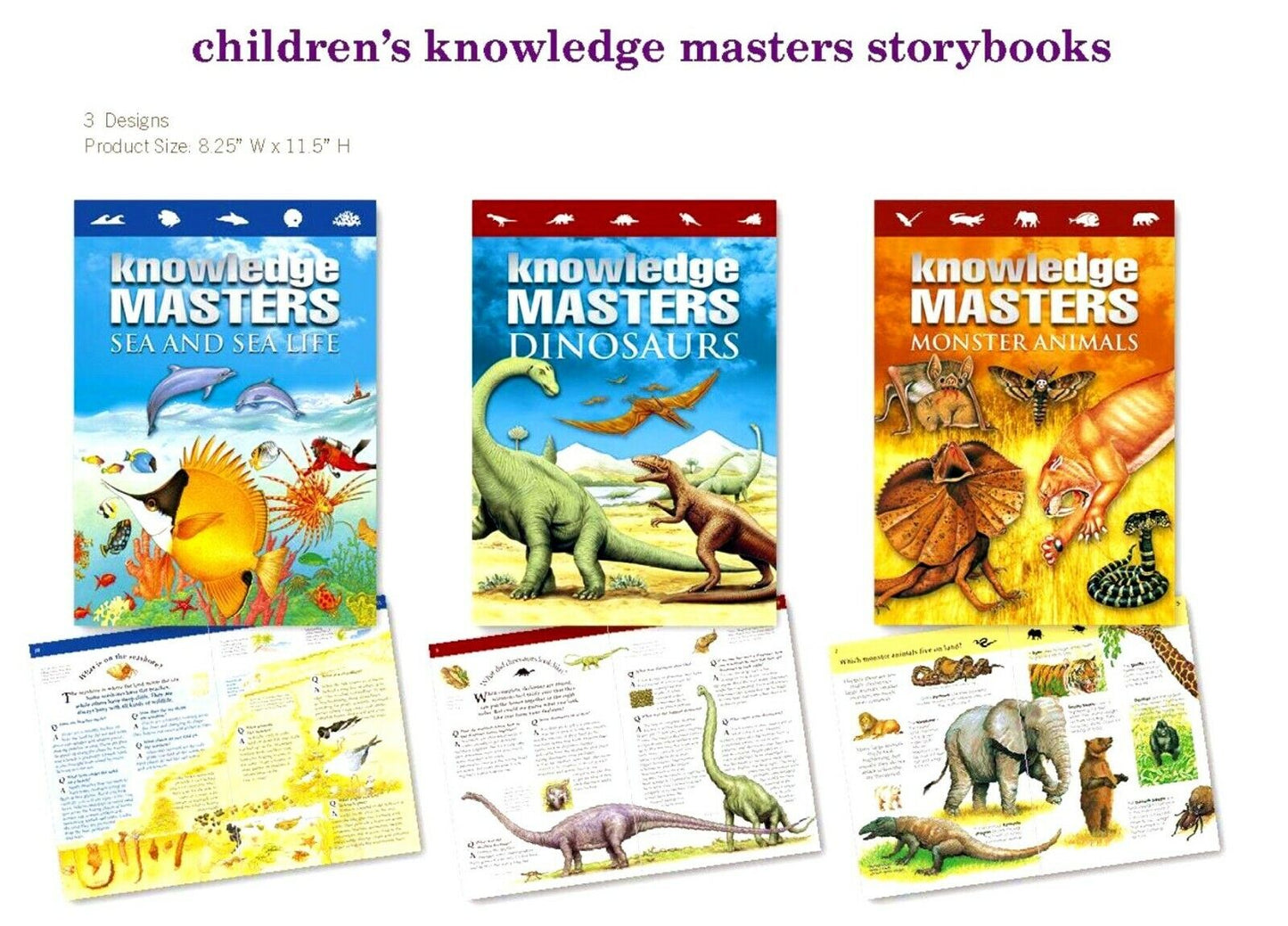 Dinosaurs, Monster Animals, Sea and Sealife Books Fact Packed