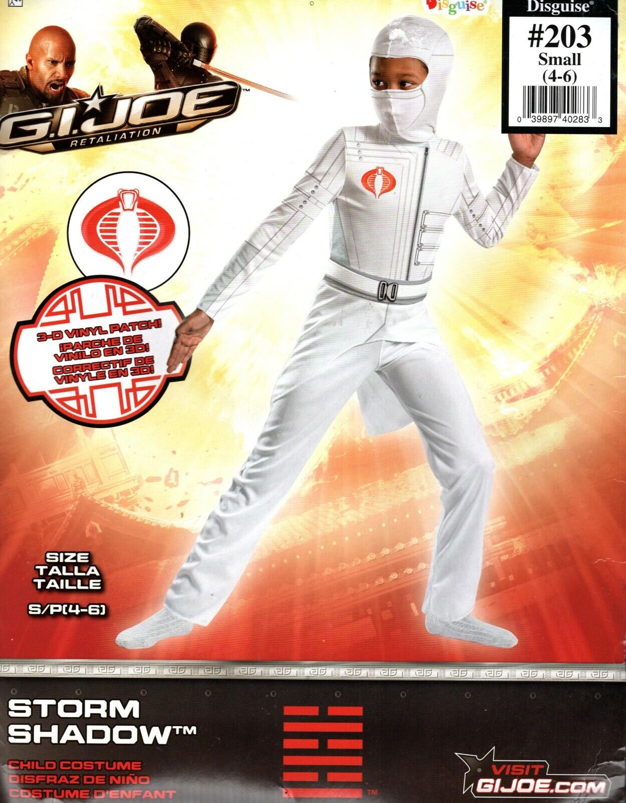 G.I. Joe Storm Shadow Child’s Costume Small 4-6 - NWT