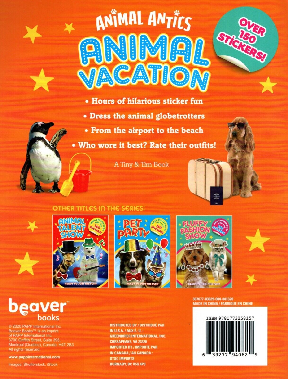 Sticker Activity Book - Animal Vacation - Mega Sticker Book with Over 150 Stickers