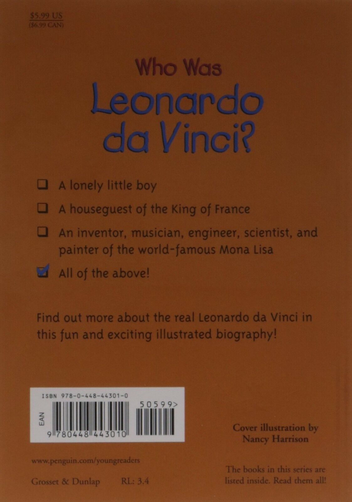 Who Was Leonardo da Vinci? Paperback Book