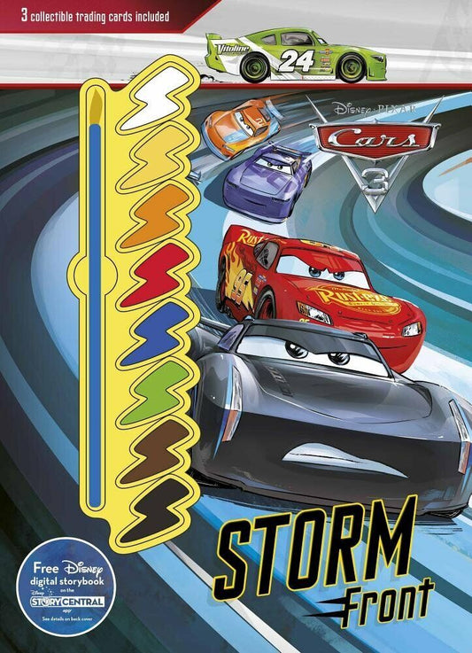 Disney Pixar Cars 3 Storm Front: 3 Collectible Trading Cards Included Book