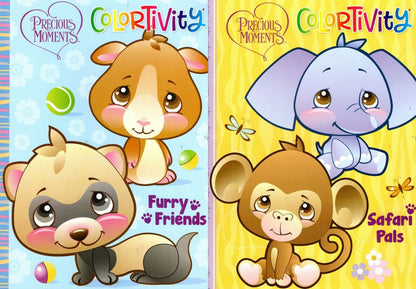 Precious Moments - Safari Paws & Furry Friends - Activity Book (Set of 2 Pack)