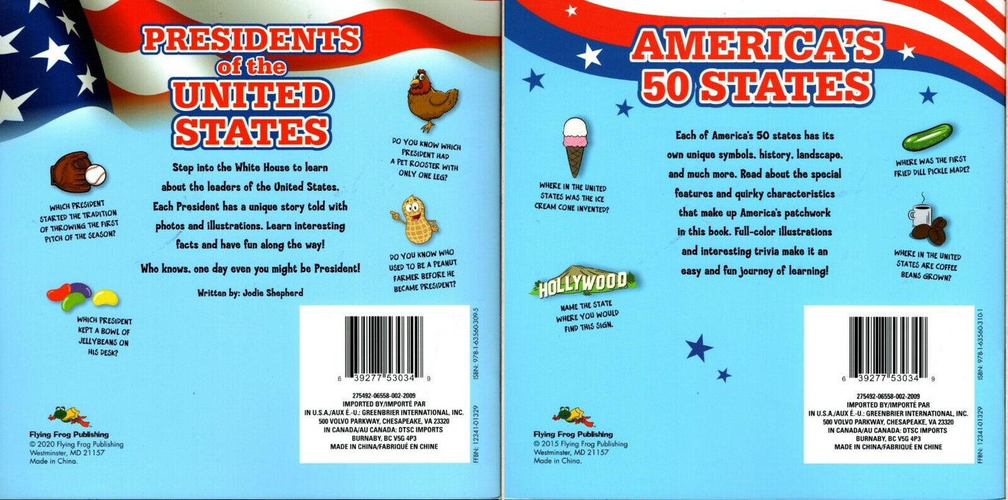 Learn about America`s 50 States and Presidents of the United States - Children Book