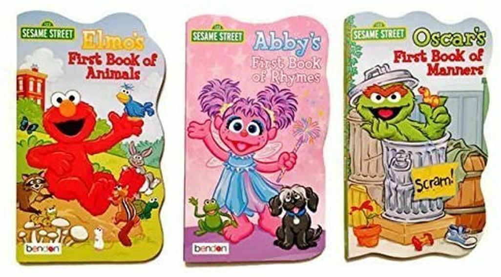 Sesame Street First Book of Animals, Rhymes, Manners, Board Books Set of 3