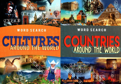 Large Print Word Search - Countries and Cultures Around the World -(Set of 2)