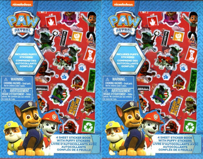 Nickelodeon Paw Patrol - Includes Puffy Stickers 4 Sheet Sticker Book (Set of 2)