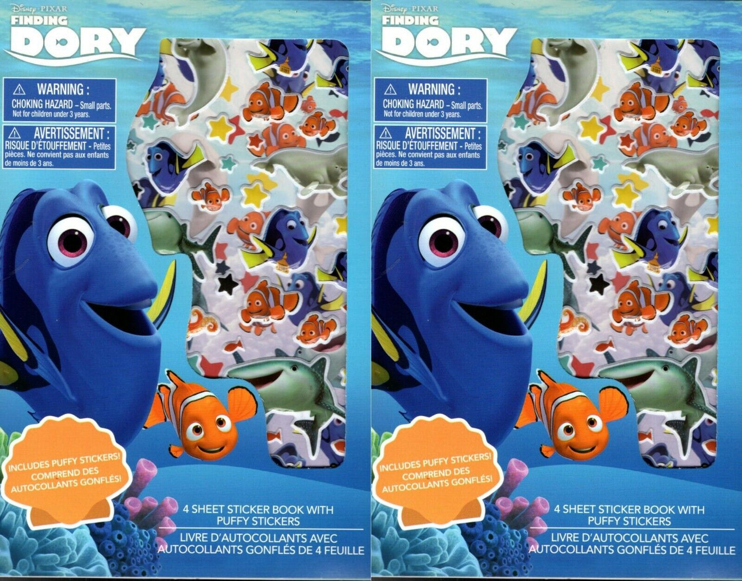 Disney Pixar Finding Dory - Includes Puffy Stickers 4 Sheet Sticker Book Set of 2