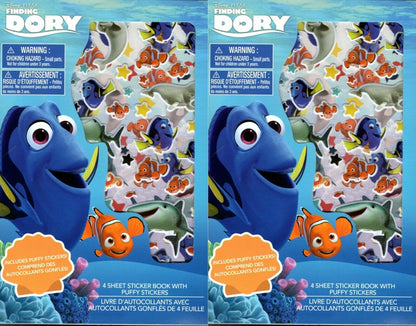 Disney Pixar Finding Dory - Includes Puffy Stickers 4 Sheet Sticker Book Set of 2