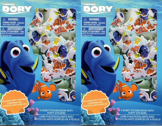 Disney Pixar Finding Dory - Includes Puffy Stickers 4 Sheet Sticker Book Set of 2