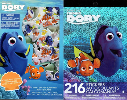 Disney Pixar Finding Dory - Includes Puffy Stickers 216 Sticker Book (Set of 2)