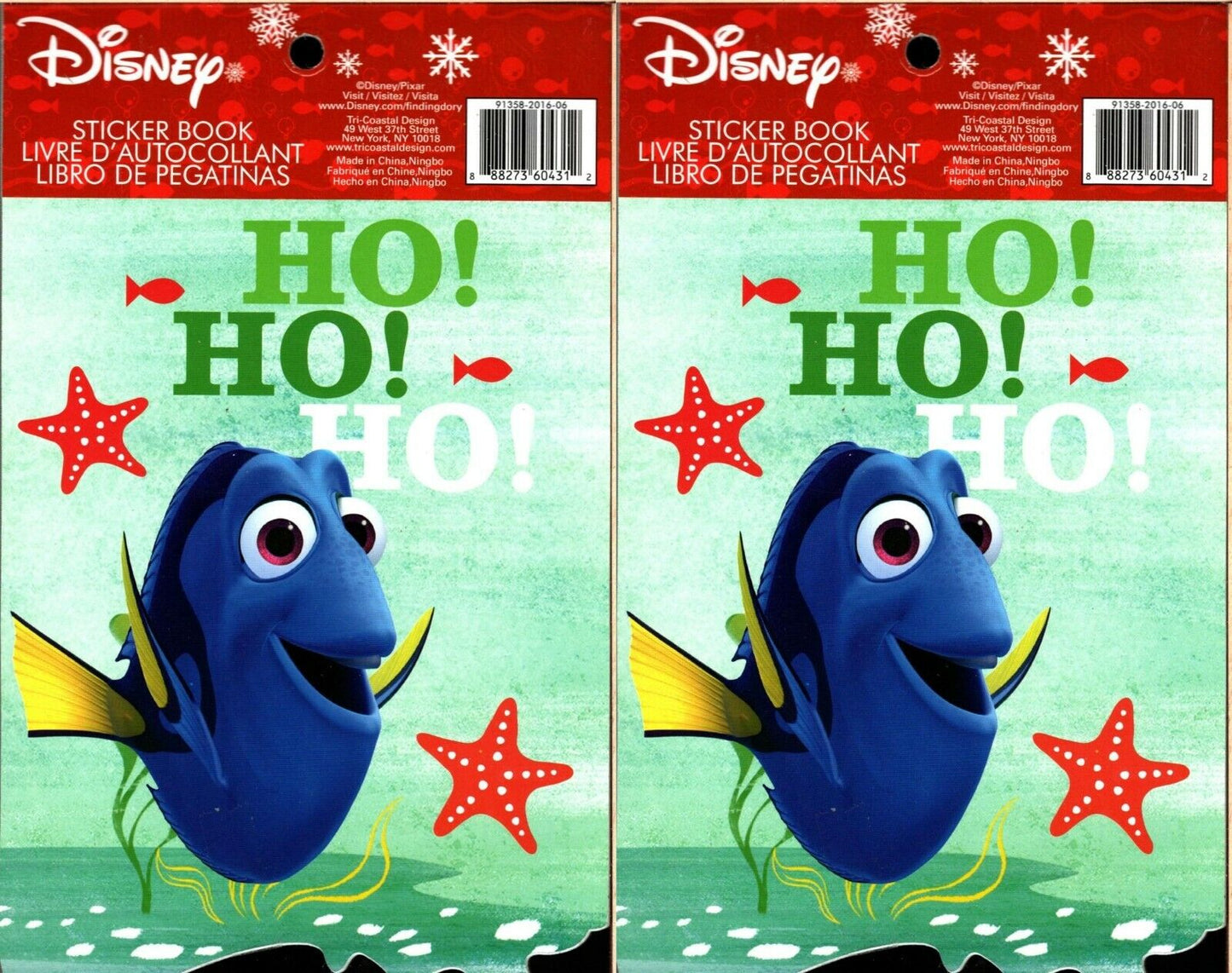 Holiday Christmas Sticker Books - Disney Finding Dory 125 Stickers! (Set of 2)