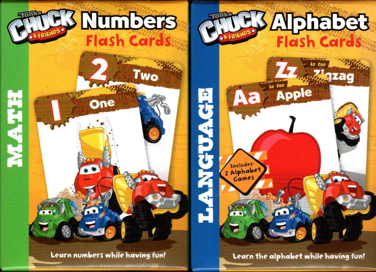 Hasbro Tonka Chuck & Friends Flash Cards - Numbers, Alphabet - PreK-K Set of 2