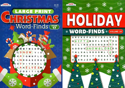 Large Print - Christmas Holiday - Word-Finds vol.17-18 (Set of 2 Books)