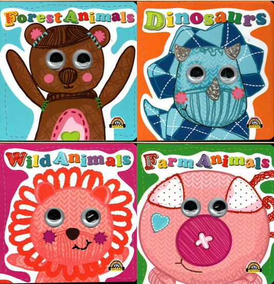 Wiggly Eyes - Farm Animals, Wild Animals, Dinosaurs, Forest Animals - Board Book