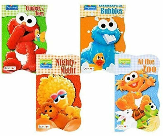 Sesame Street Beginnings Shaped Board Books (Set of 4) -Nighty Night, Bubbles