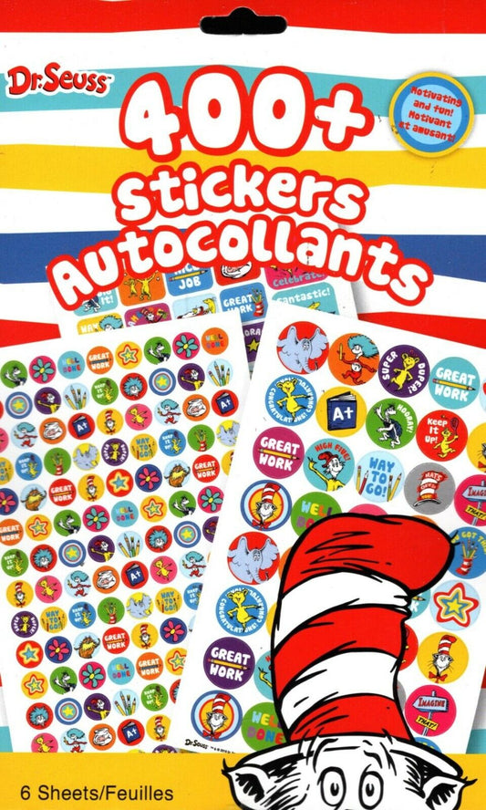 Dr. Seuss - 400-Stickers Autocollants - 6 Sheets - Sticker Book