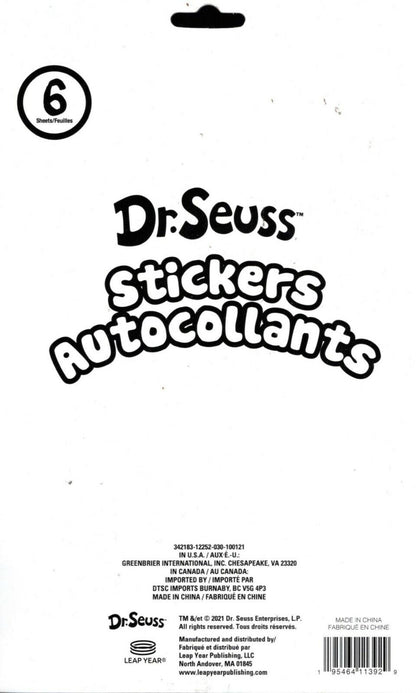 Dr. Seuss - 400-Stickers Autocollants - 6 Sheets - Sticker Book