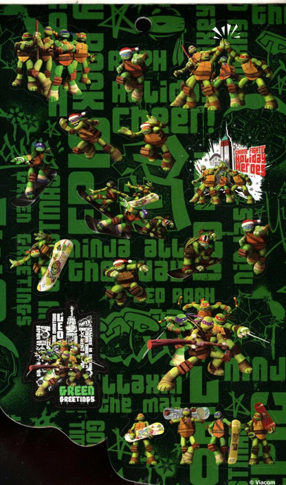 Nickelodeon Teenage Mutant Ninja - Green Greetings - 75 Stickers Autocollants