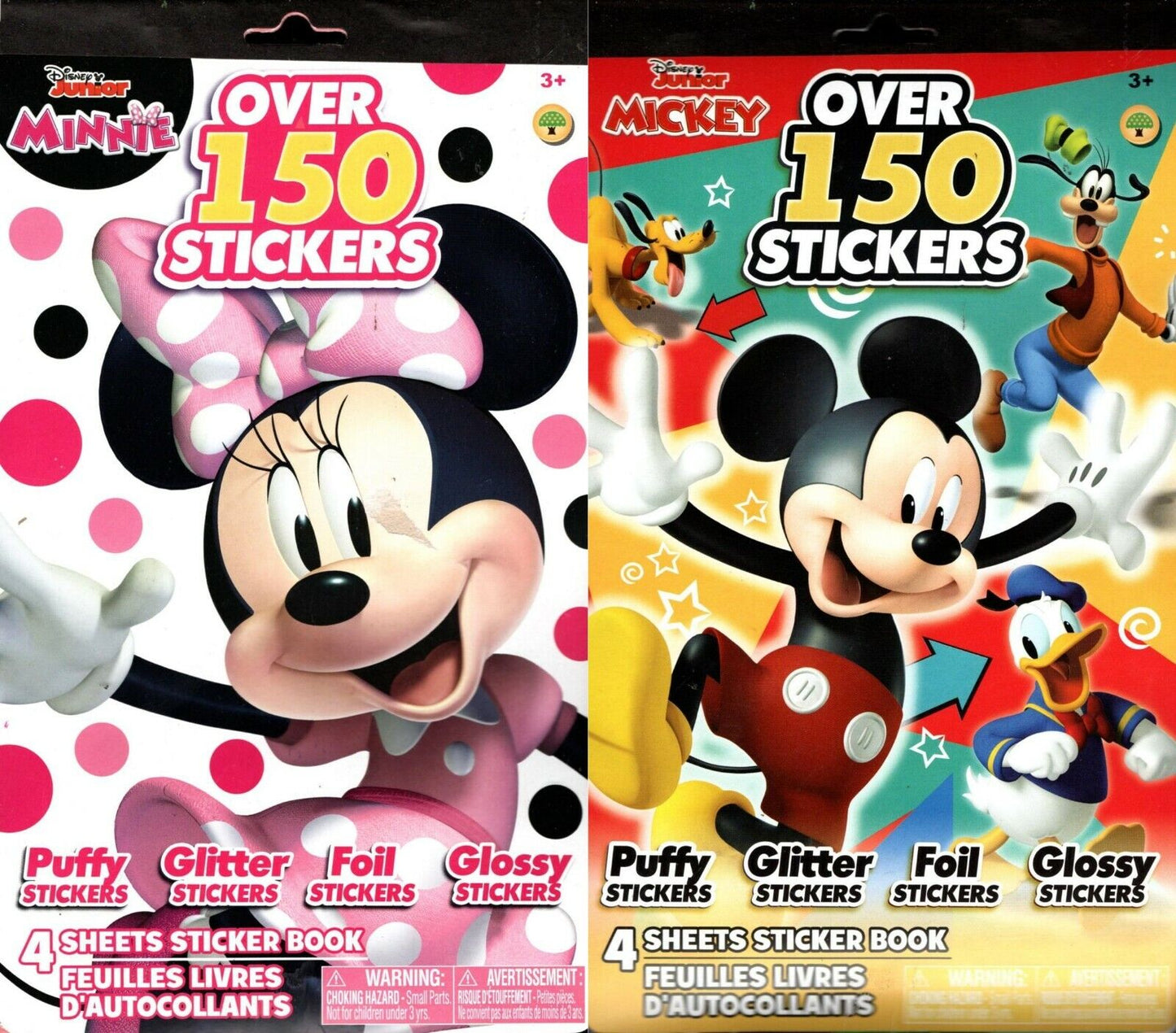 Disney Junior Minnie and Mickey - Over 150 Includes Puffy, Glitter, Foil, Gloss