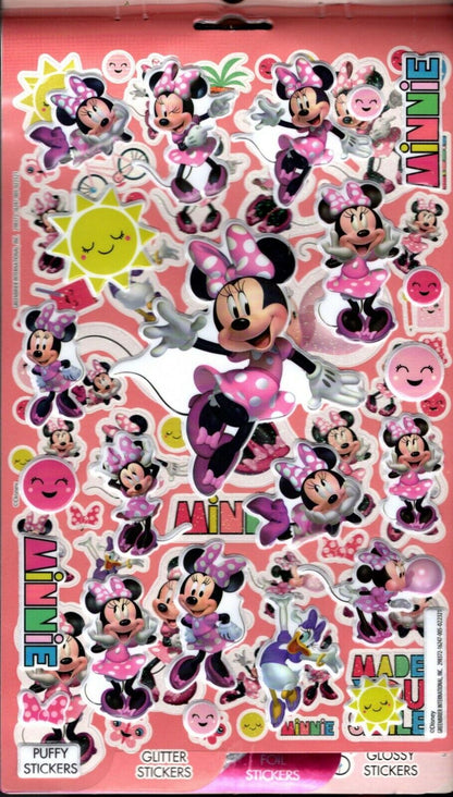 Disney Junior Minnie and Mickey - Over 150 Includes Puffy, Glitter, Foil, Gloss