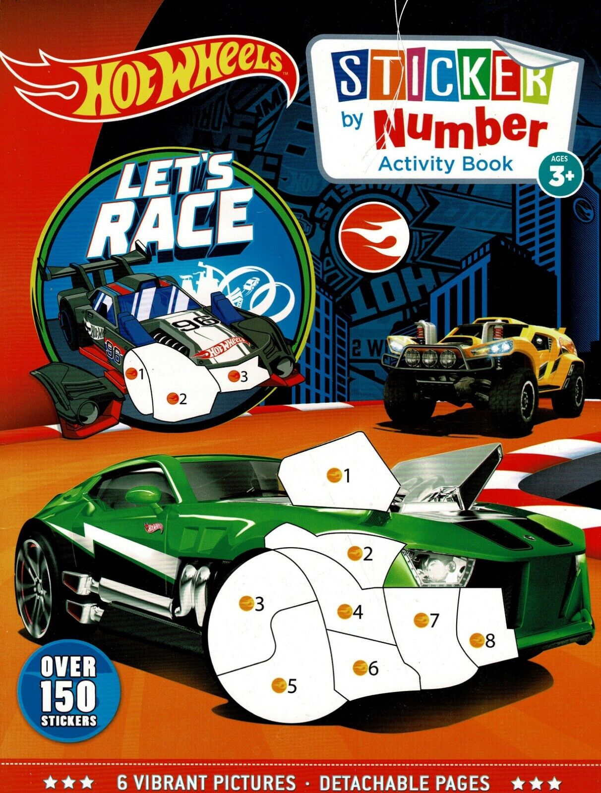 Hot Wheels Let`s Race - Sticker by Number Activity Book Over 150 Stickers