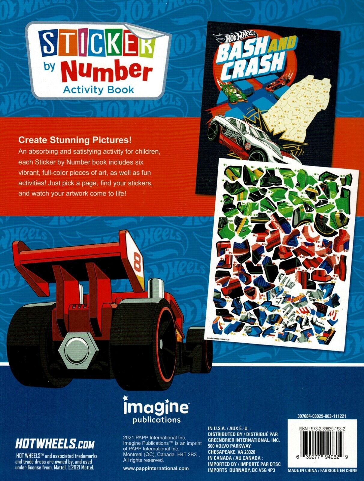 Hot Wheels Let`s Race - Sticker by Number Activity Book Over 150 Stickers