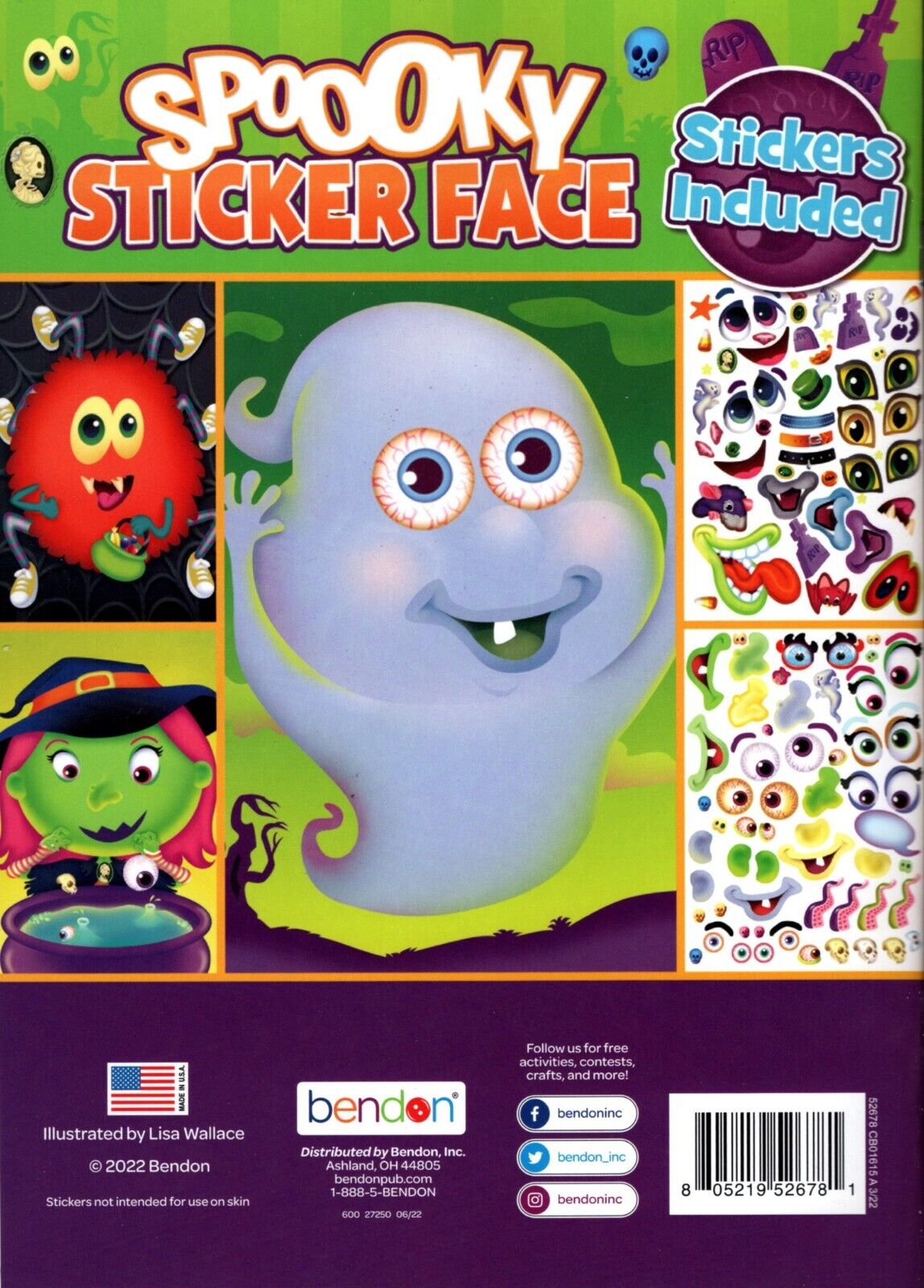 Spooky Sticker Face - Halloween Sticker Activity Book v5