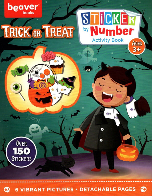 Trick or Treat - Halloween Sticker by Number Activity Book Over 150 Stickers