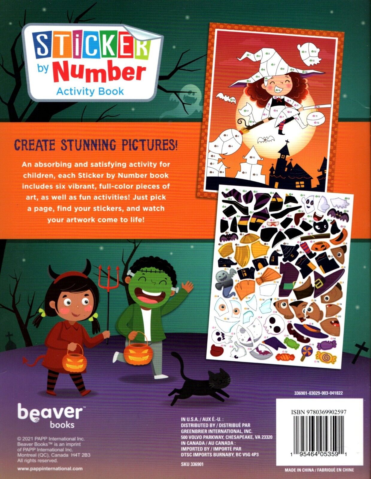 Trick or Treat - Halloween Sticker by Number Activity Book Over 150 Stickers