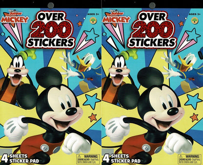 Disney Mickey - Over 200 Stickers 4 Sheet Sticker Books (Set of 2)