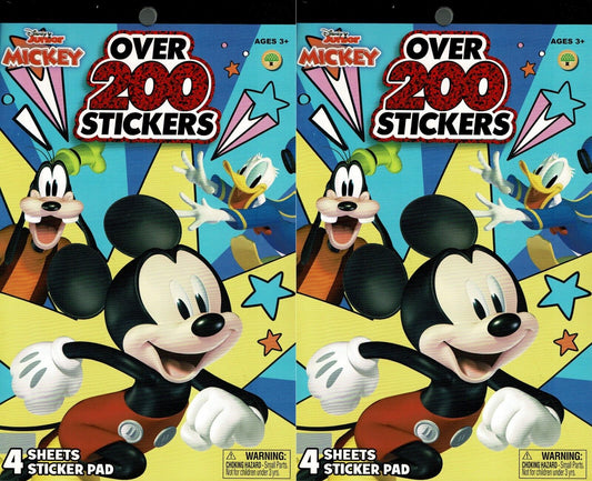 Disney Mickey - Over 200 Stickers 4 Sheet Sticker Books (Set of 2)