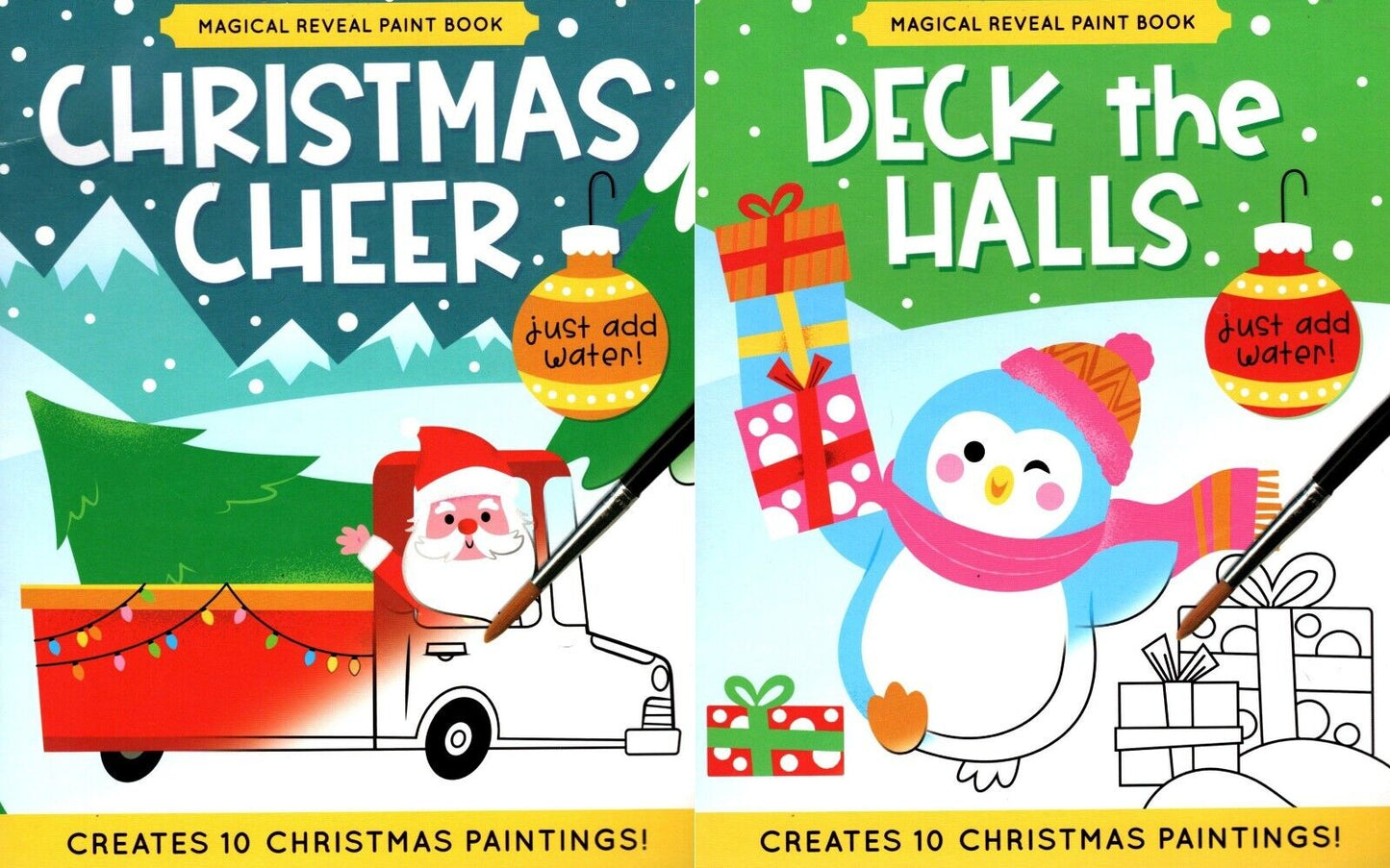 Desk the Halls & Christmas Cheer - Magical Reveal Paint Books (Set of 2 Books)