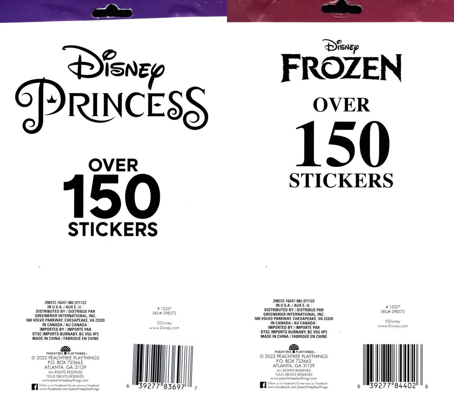 Disney Princess & Frozen - Over 150 Includes Stickers Collection Book (Set of 2)