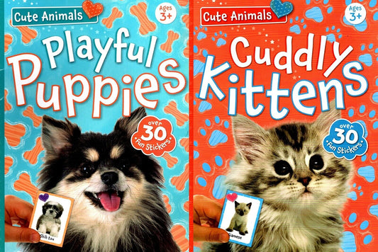 Cute Animals - Playful Puppies & Cuddly Kittens - Sticker and Activity Book