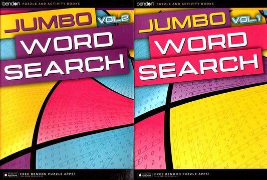 Large Print Jumbo Puzzles and Games - Jumbo Word Search vol.1-2 (Set of 2 Books)