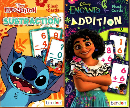 Disney Lilo & Stitch & Encanto - Subtraction & Addition - 36 Flash Cards Set