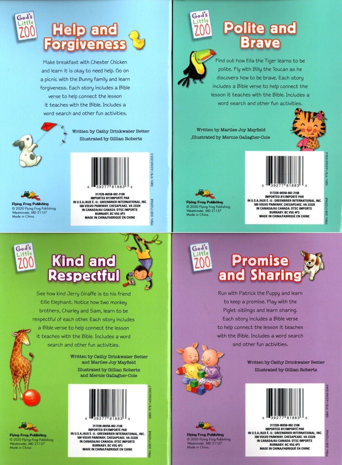 God`s Little Zoo - 2 Stories 1 Books (Set of 4 Books)