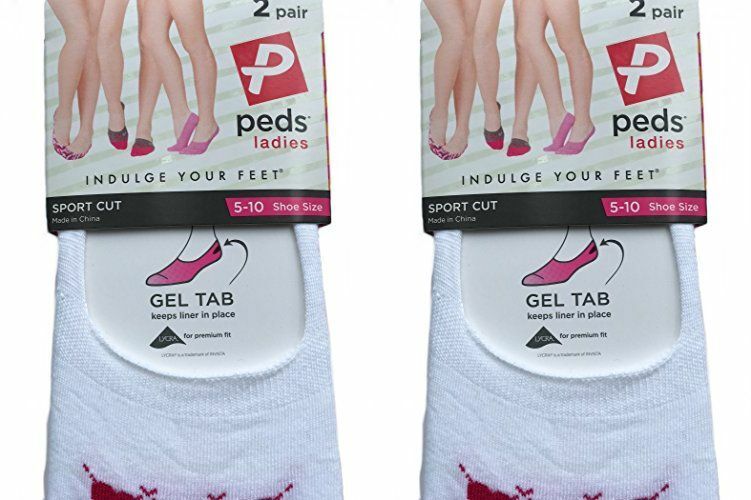 Peds Ladies Sport Cut with Gel Tab (Set of 2 Pack)