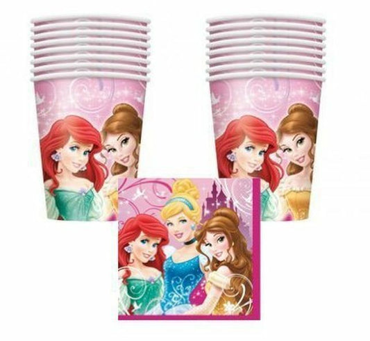 Disney Princesses - Party Cup & Napkin Pack for 16