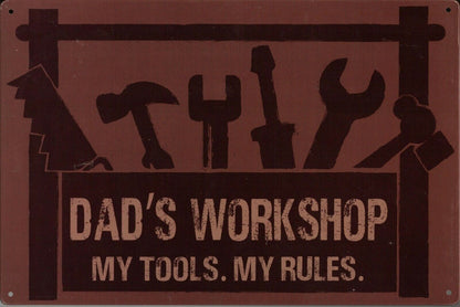 Metal Tin Signs - Dad's Workshop - Wall Decor Father's Day (Set of 2)