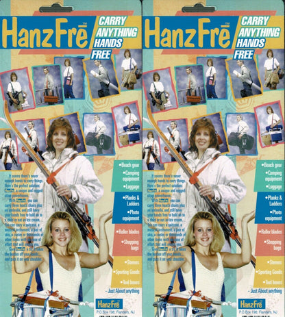 VINTAGE HanzFre (Hands Free) Carrying Straps 80s Funny Artwork New (Set of 2)