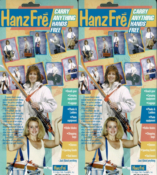 VINTAGE HanzFre (Hands Free) Carrying Straps 80s Funny Artwork New (Set of 2)