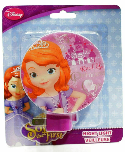 Round Cartoon Character Childrens Night Light Pincess Sofia (Set of 2)